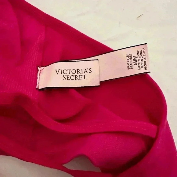 Victoria's Secrets Seamless Pink High Neck Cut Out Strappy Bralette. Medium - Picture 7 of 9
